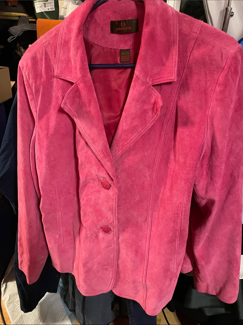 Danier Women's Hot Pink Suede Blazer